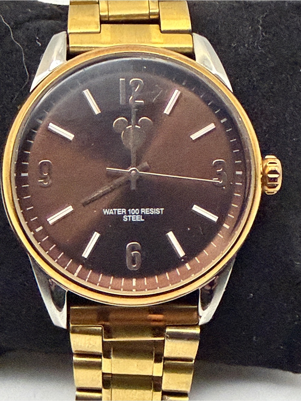 Disney Two-Tone Gold and Black Analog Watch